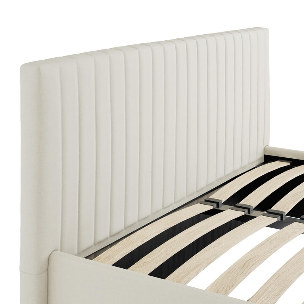 Berlin Milk Velvet Ottoman King Size Bed